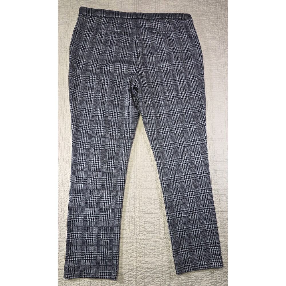 Anne Klein Women's Grey Glen Plaid Pull-On Slim Leg Knit Ankle Dress Pants Sz Lg - Picture 2 of 13